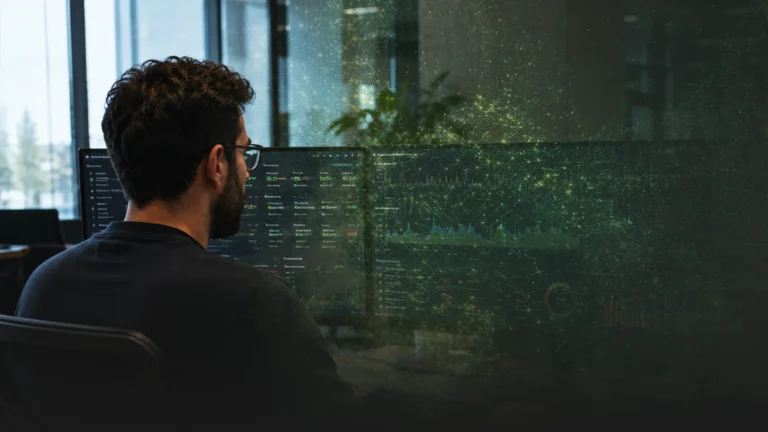 Equipo IT analizando datos de monitorización tradicional